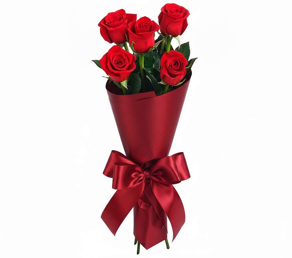 Букет 5 Красных роз Эдлесс Лав в Соболево