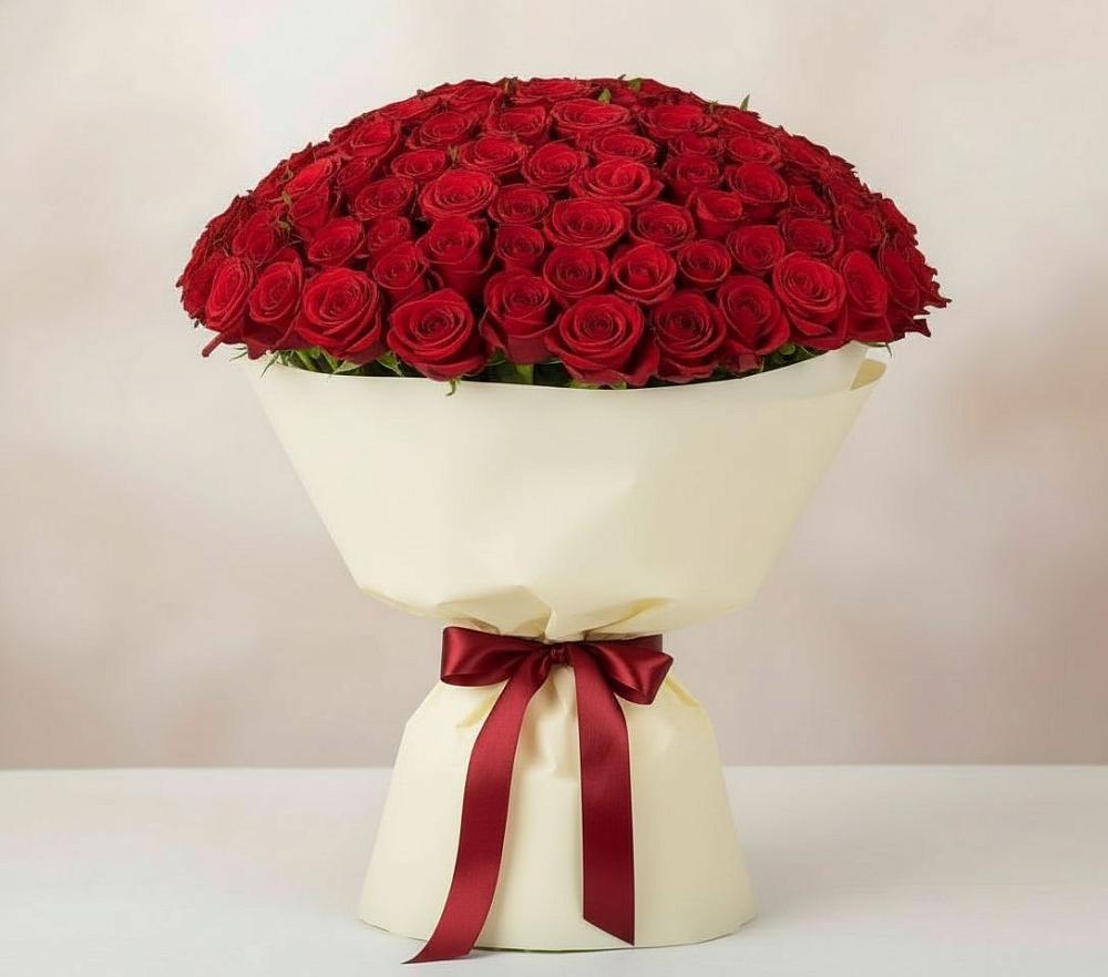 Букет 101 Красная роза Милано в Соболево