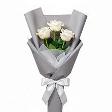 Букет 3 белые розы #REPLACE_PRED# Соболево