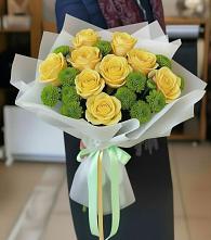 Букет цветов из:  Хризантемы и Розы #REPLACE_PRED# Соболево