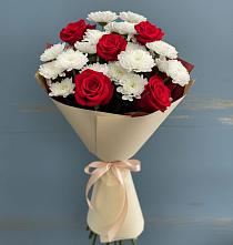 Букет цветов из:  Розы и Хризантемы в Соболево